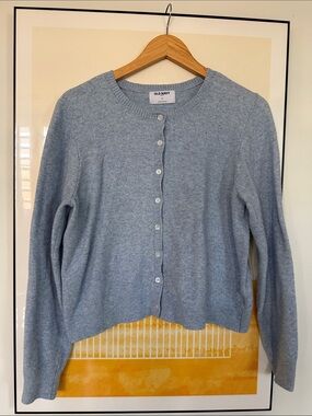 Old Navy Light Blue SoSoft Button-Up Crewneck Cardigan